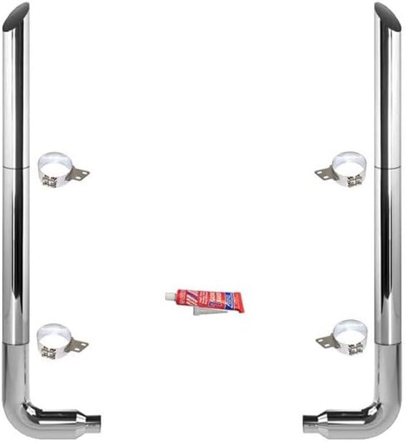 Technical Precision Replacement for Freightliner Coronado Year 2004 7-5 X 96 INCH Chrome KIT with WEST Coast Stacks
