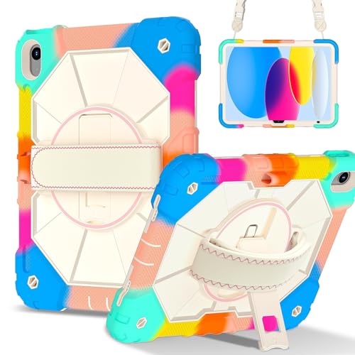 Coque iPad A16 antichoc silicone PC bleu 11e génération 2025 rotative