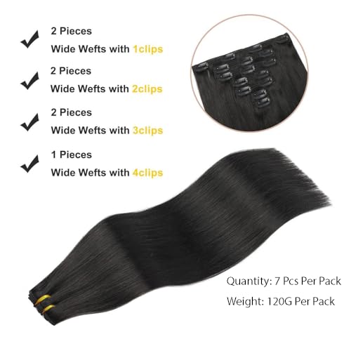 Extension a clip cheveux naturel #33 auburn raide 55cm - 3