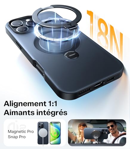 Coque iPhone 16 Pro TORRAS Ostand Spin avec support invisible protection militaire - 5