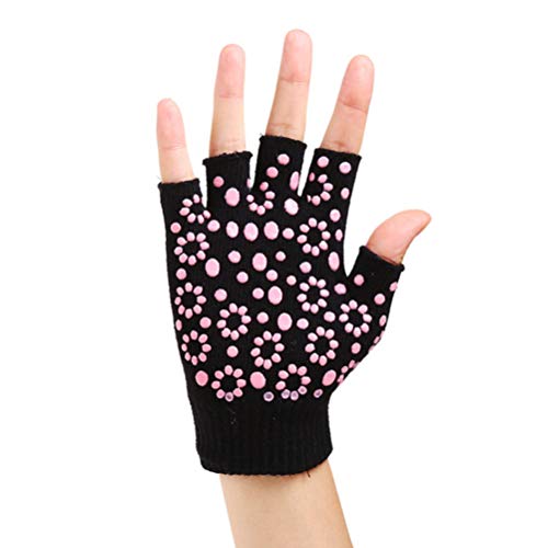 Luvas de meio dedo de algodão sem dedos da Besportble, luvas antiderrapantes para treino, luvas que