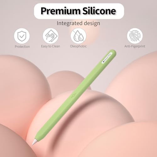 Image of Ultra Thin Protective Pencil Cover for Apple Pencil Pro &Apple Pencil 2nd Gen Silicone Case Sleeve Compatible with Apple Pencil Pro (Matcha Green)