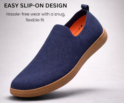 Image of Kraasa Men's Casual Slip-On Loafers | Soft Knitted Upper Breathable Flex Upper | Lightweight Comfort Shoes | TPR Sole