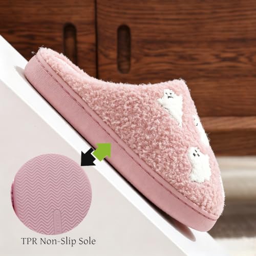 Image of Christmas Slippers Winter Warm Plush Pattern Slippers Soft Non-Slip Indoor House Shoes for Men Women