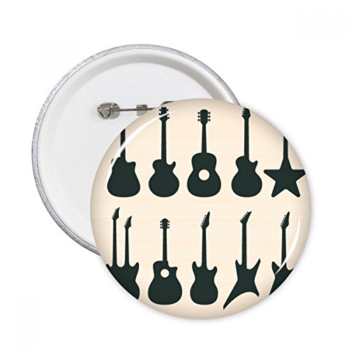 Broche guitare électrique badge rond XL pour customiser vos vestes