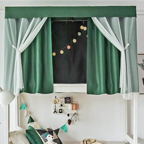Cortinas opacas para litera verde 1.2M juego completo con techo 2