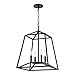 VAXCEL Hayes 4 Light Black Farmhouse Cage Pendant Lantern