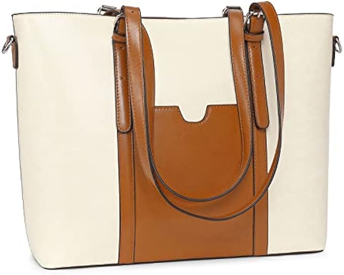 BROMEN Women Briefcase 15.6 inch Laptop Tote Bag Vintage Leather Handbags Shoulder Work Purses