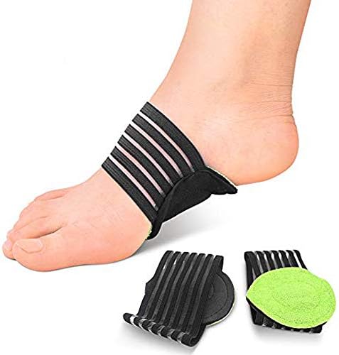 Arch Support Brace (Pair), Plantar Fasciitis Gel Strap for Men and Woman, Orthotic Compression Support Wrap Aids Foot Pain, High Arches, Flat Feet, Heel Fatigue, Insert for Under Socks and Shoes,Green