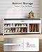 Pipishell 2-Tier Shoe Storage Bench with Cushioned Seat, Entryway Bench with Adjustable Shelf & Barn Doors, 300 lbs Capacity, 43.4