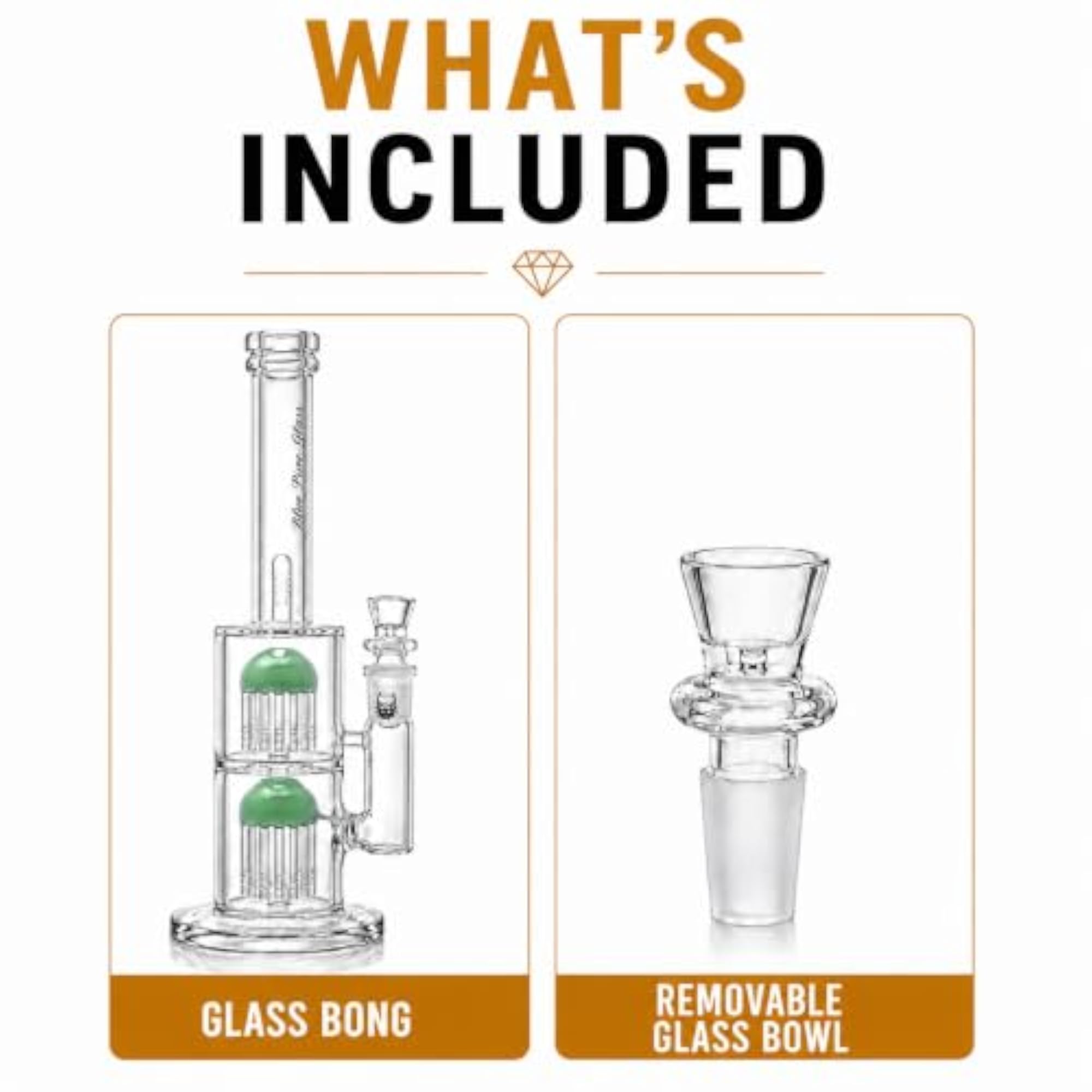 15 Inch Water Bong with Double Tree Percolator