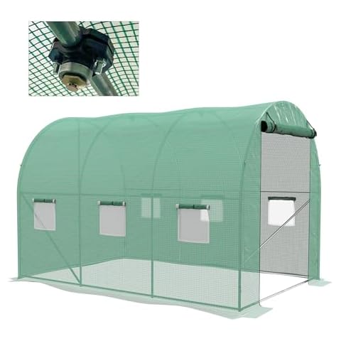 Outsunny 3 x 2m Polytunnel Greenhouse with Sprinkler Cover