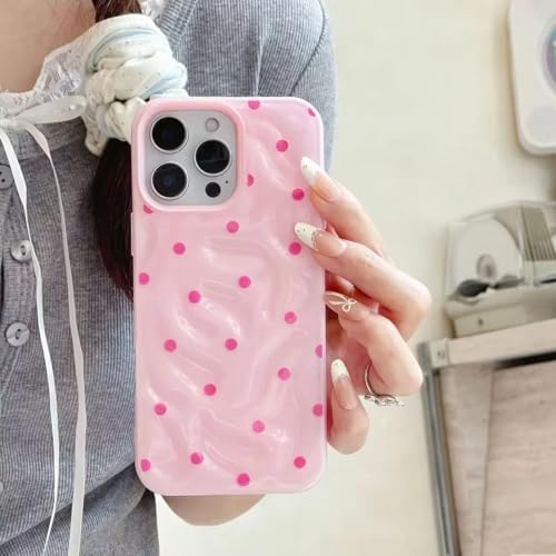 Coque iPhone 15 rose antichoc en silicone souple à vagues