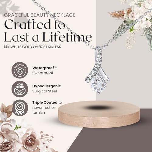 Love You This Much Promise 14k White Gold Necklace | Romantic Birthday Gift | Promise Necklace | Best for Girlfriend4