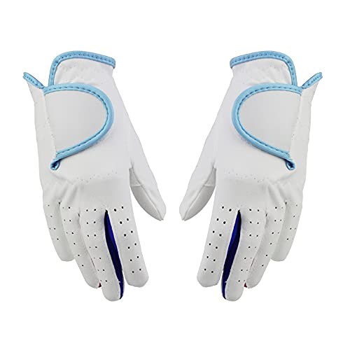 Golf Gloves 1Pair Child Golf Gloves For Kids Youth Junior Boys Girls, Microfiber Cloth Gloves For Left Hand Right Hand Golfer (Color : Blue, Size : Size 14) #TOP25