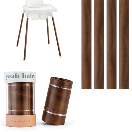 Yeah Baby Goods Highchair Leg Wraps (Walnut) - Compatible with The IKEA Antilop Highchair - Stylish IKEA High Chair Accessories w/Easy Self-Adhesive