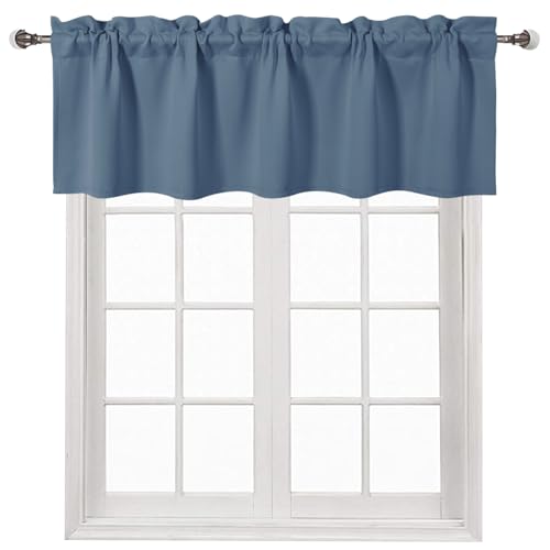 DWCN Dusty Blue Rod Pocket Valance for Windows 60 x 18 Inch, 1 Panel by DWCN - Used condition - US$9.99