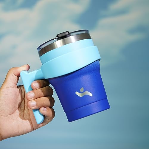 Image of Konokyo 10 oz Tumbler with Handle and Straw, Insulated Travel Mug