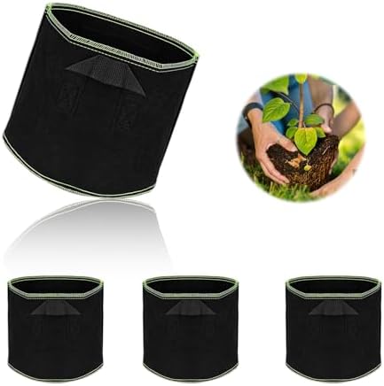 4 Pflanzbeutel Mit Klappe & Griffen - Belüftete Stofftöpfe 35x45cm Für Gemüse