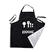 Delantales Impermeables Ajustables del Cocinero con 2 Bolsillos, Cocina Delantal de Cocina para Mujeres y Hombres, Delantal Chefs Cocina para Cocinar/Hornear - Negro