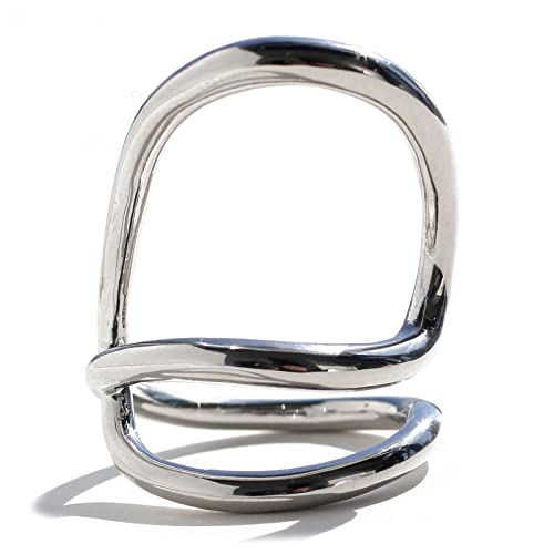 [abaskdesign] 1202 ＼SNSで話題／リング クロスデザインリング サージカルステンレス 指輪 金属アレルギー対応 金アレ対応 12号相当 ゴールド シルバー インパクトリング 大きめリング ニュアンス 個性的 - abaskdesign - 商品画像