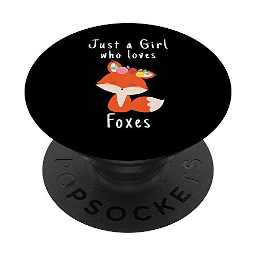 Fox Lover Gift Just a Girl Who Loves Foxes Cute Animal PopSockets PopGrip Intercambiable
