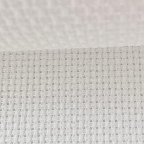 Image of KCS 16CT Counted Cotton Cross Stitch Aida Cloth Fabric (White, 12 inch x 59 inch)