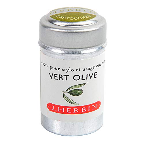 Preisvergleich Produktbild J. Herbin 20136T La Perle des Encres Tintenpatronen für Füllfederhalter, 6 Stück Vert Olive