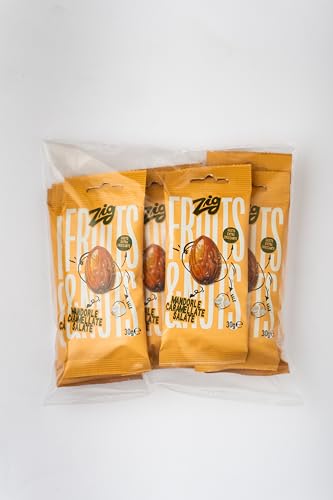 ZIG - Snack Fruits & Nuts - Pralinierte und gesalzene geröstete Mandeln 300 g | 10 Packungen à 30 g