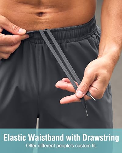 Image of G Gradual Men's Athletic Running Shorts with Zipper Pockets Quick Dry 7 inch / 5 inch / 9 inch Workout Gym Shorts for Basketball Hiking