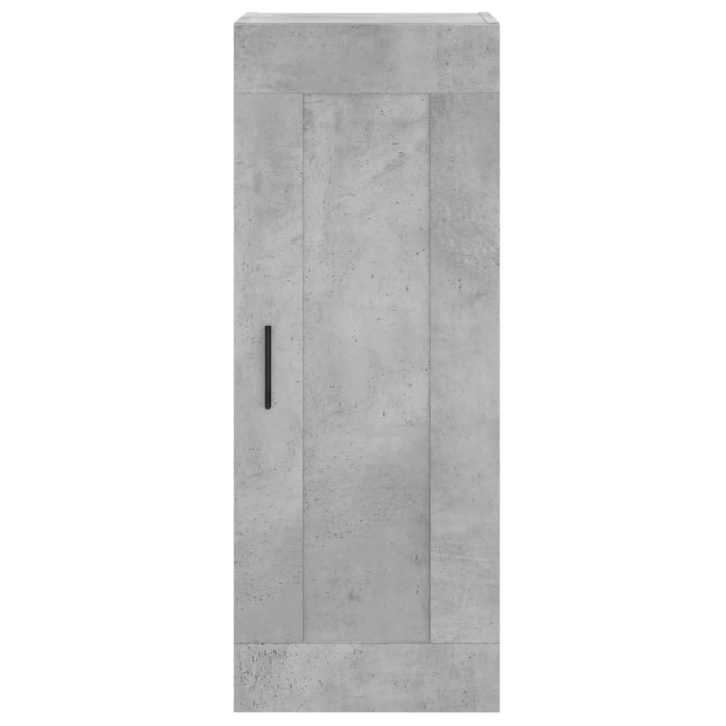 Générique Bufet wysoki szary beton 34,5x34x180 cm z drewna inżynieryjnego, wysoka szafka z metalowymi drzwiami i nogami, duża przestrzeń do przechowywania do organizacji codziennych niezbędnych rzeczy