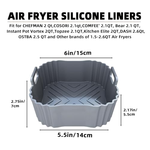 Image of LYHOLKEER Silicone Air Fryer Liners for 1.5-2.6 qt Mini Air Fryer
