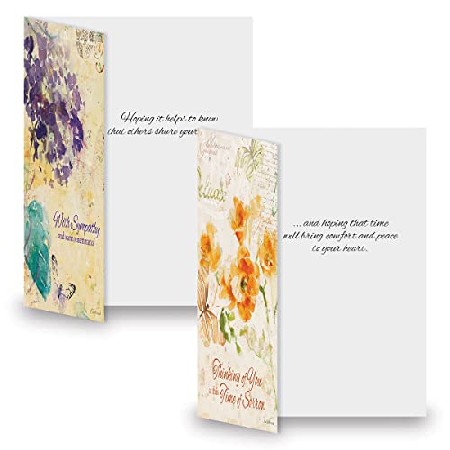 Peace Sympathy Greeting Cards - Set Of 8 (4 Designs), Large 5" X 7", Sympathy Cards With Sentiments Inside, Envelopes Included #TOP2