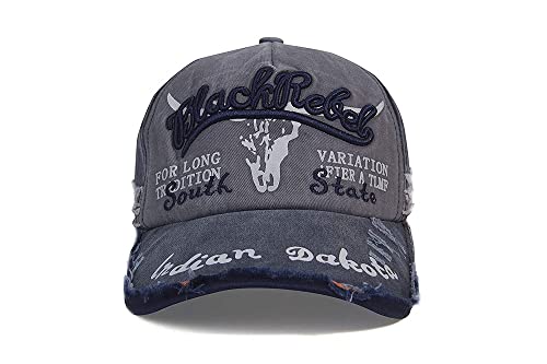Image of Adjustable Soft Cotton Denim Cap for Men Women Baseball Vintage Washed Distressed Hats Adjustable Stylish Cap Regular Fitted
