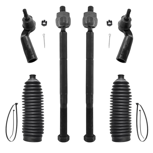 ASTAPRO - Front 6pc Tie Rods Kit for 04-13 Mazda 3, 09-13 3 Sport, 06-17 5, 4 Suspension Outer & Inner Tie Rod Ends 2 Boots + Bellows Replacement