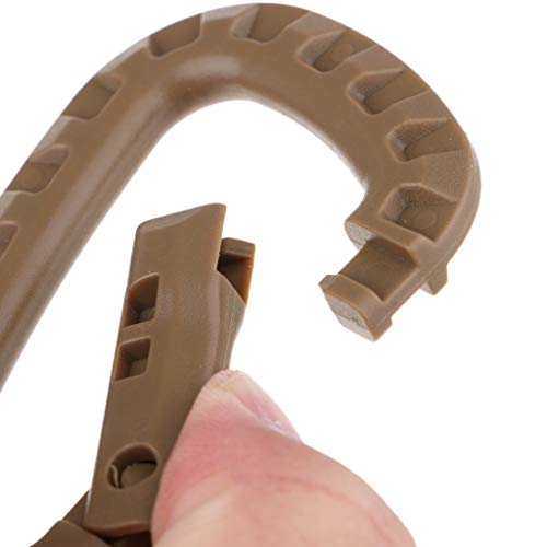 DYNWAVE de Mosquetão de Engrenagem Chaveiro de Polímero Rígido Clipes de, Cáqui