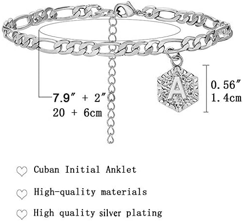 Gold Anklets for Women Gold Plated Initial Anklets Cuban Chain Link Ankle Bracelets Dainty Letter Anklet Personalized Name Anklet for Birthday Gifts - Image 3