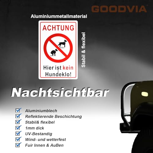 Goodvia Hundekot Verboten Schild mit Pfahl Aluminium Hier Bitte Nicht Hundekot Verboten Aluminium 20x30cm (Format A4) von Goodvia
