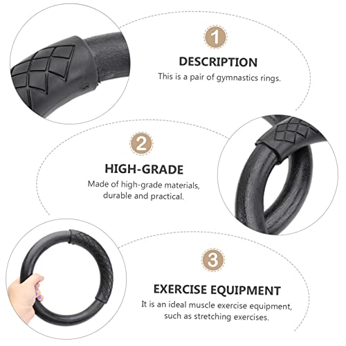 Anillas de Gimnasia para Ejercicio Fitness Negro miniatura 3