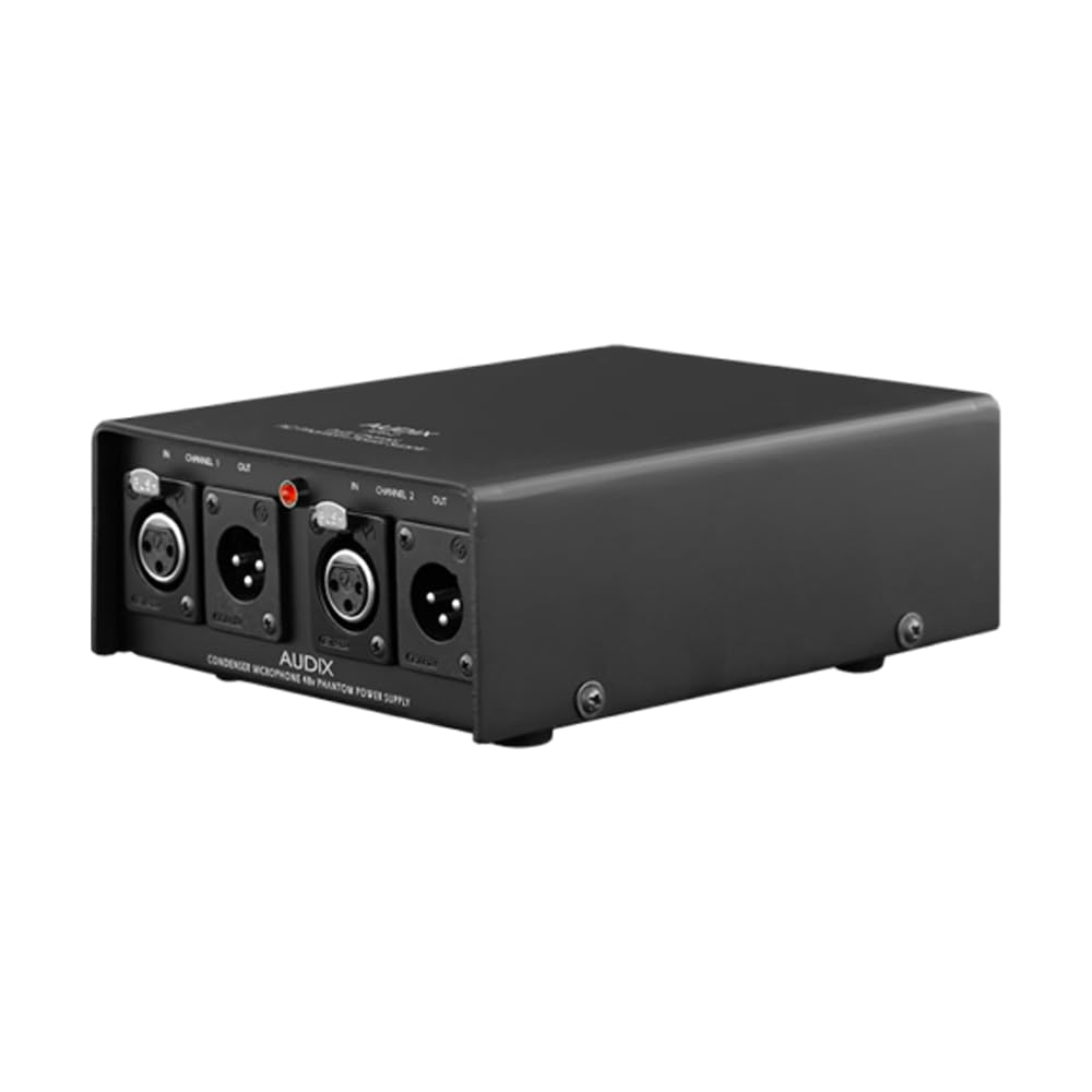 Audix APS2 Alimentatore Phantom a due canali con cavo di alimentazione staccabile per microfoni a condensatore e applicazioni da studio