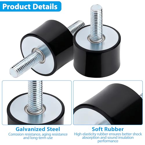 Tunejoy Gummipuffer M8 Schwingungsdämpfer Anti-Vibration Gummilager mit Schrauben für Klimaanlagen Wärmepumpe Motoren VD 30x20 M8x23 4 Stücke