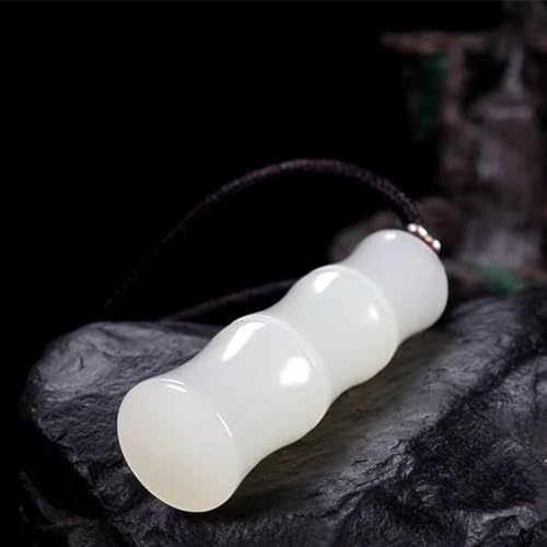 Pendentif en jade de Hetian naturel, collier femme en jade blanc véritable - 4