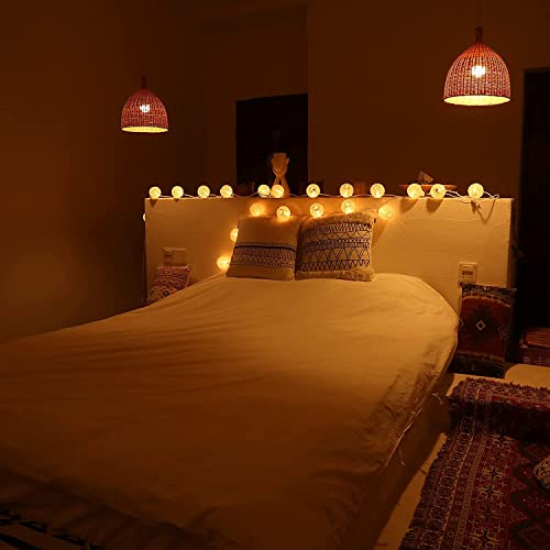 Gresonic Lantern String Lights Plug In, Outdoor Lantern Lights String 9.83Ft Pack Of 10 Nylon Lantern String Lights For Indoor, Patio, Bedroom, Party(Warm White) #TOP7