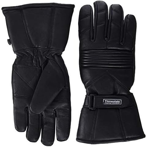 Bikers Gear Motorcycle Thinsulate and Waterproof Leather Gloves, Black, Size Medium Cover
