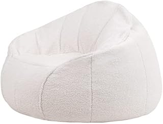 icon Sherpa Bean Bag Chair, Natural, Fluffy Berber Boucle Style Bean Bags Adult, Large Bean Bags with Filling Included