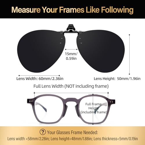 Goiteia Polarized Flip up Clip on Sunglasses over Prescription Glasses for Fashion Men Women4