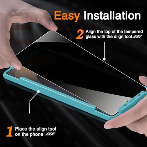 Image of Milomdoi 3 Pack Privacy Screen Protector for Samsung Galaxy S25 Ultra Tempered Glass with 3 Pack Camera Lens Protector, Ultra 9H Accessories [Support Fingerprint Unlock] Black