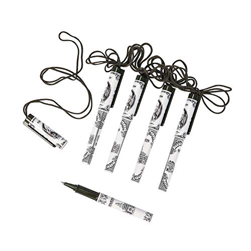 Fun Express - $100 Bill Pen On A Rope - Stationery - Pens - Pen Necklaces - 12 Pieces
