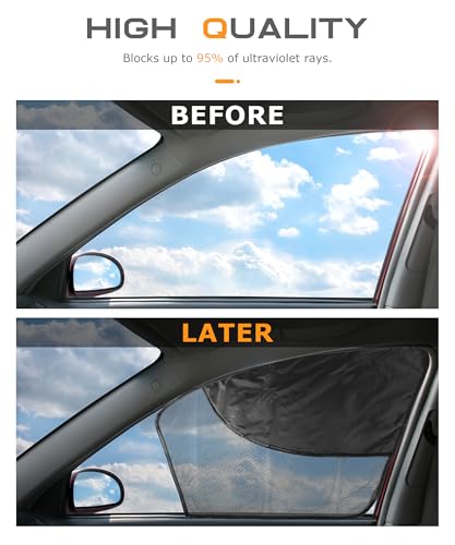 SCUARI 2PCS Car Window Shades,Side Window Sun Shade,Car Accessories Magnetic Double Layer Cars Windows Screen Mesh with Semi-Shading,Automotive Windows Sunshades,Fits Most Cars (Front Window)