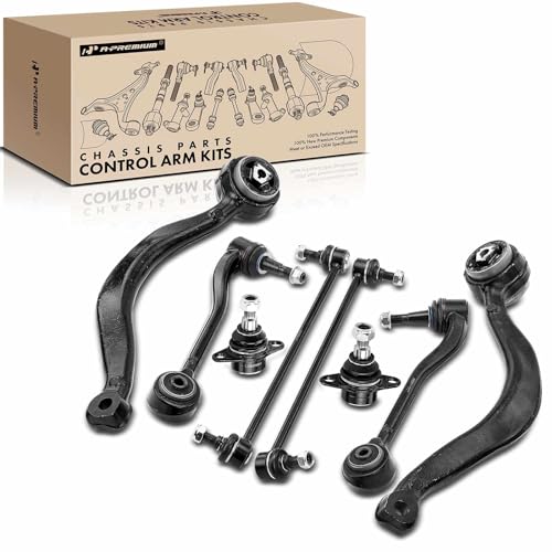 A-Premium Set of 8, Front Lower & Lower Rearward Control Arm, Sway Bar Link, Lower Forward Ball Joint, Compatible with BMW E53 Series - X5 2000-2006